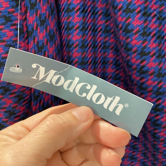 ModCloth plaid swing circle mini skirt 1x NWT with pockets - Picture 10 of 16